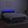 Box spring bed mattress and LED lights dark gray fabric 140x190 cm by vidaXL, Beds and slatted bases - Ref: Foro24-3134030, P...