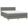 Boxspringbettmatratze und LED-Leuchten dunkelgrauer Stoff 140x200 cm von vidaXL, Betten und Lattenroste - Ref: Foro24-3134038...