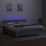 Cama box spring con colchón tela y LED gris claro 160x200 cm de vidaXL, Camas y somieres - Ref: Foro24-3134045, Precio: 491,4...