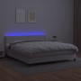 Boxspringbett mit Matratze und LED-weißem Kunstleder 180x200 cm von vidaXL, Betten und Lattenroste - Ref: Foro24-3134178, Pre...