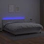 Cama box spring colchón y LED cuero sintético blanco 160x200 cm de vidaXL, Camas y somieres - Ref: Foro24-3134232, Precio: 47...