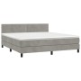 Cama box spring colchón y LED terciopelo gris claro 180x200 cm de vidaXL, Camas y somieres - Ref: Foro24-3134357, Precio: 540...