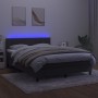 Cama box spring colchón y LED terciopelo gris oscuro 140x200 cm de vidaXL, Camas y somieres - Ref: Foro24-3134406, Precio: 44...