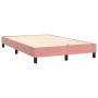 Box spring bed with mattress and LED pink velvet 120x200 cm by vidaXL, Beds and slatted bases - Ref: Foro24-3134398, Price: 4...