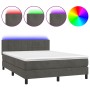 Boxspringbett mit Matratze und dunkelgrauem LED-Samt 140x190 cm von vidaXL, Betten und Lattenroste - Ref: Foro24-3134400, Pre...