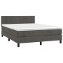 Box spring bed with mattress and LED dark gray velvet 140x190 cm by vidaXL, Beds and slatted bases - Ref: Foro24-3134400, Pri...