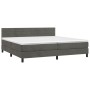 Box spring bed with mattress and LED dark gray velvet 200x200 cm by vidaXL, Beds and slatted bases - Ref: Foro24-3134484, Pri...