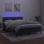 Box spring bed with mattress and LED dark gray velvet 140x190 cm by vidaXL, Beds and slatted bases - Ref: Foro24-3134520, Pri...