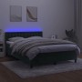 Box spring bed with mattress and LED dark green velvet 140x200cm by vidaXL, Beds and slatted bases - Ref: Foro24-3134648, Pri...