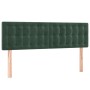 Box spring bed with mattress and LED dark green velvet 140x200cm by vidaXL, Beds and slatted bases - Ref: Foro24-3134648, Pri...