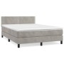 Cama box spring con colchón terciopelo gris claro 140x190 cm de vidaXL, Camas y somieres - Ref: Foro24-3141239, Precio: 416,2...