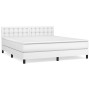 Cama box spring con colchón cuero sintético blanco 160x200 cm de vidaXL, Camas y somieres - Ref: Foro24-3141132, Precio: 474,...