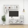 Glossy white plywood wall TV cabinet 37x37x142.5 cm by vidaXL, TV Furniture - Ref: Foro24-805495, Price: 65,82 €, Discount: %