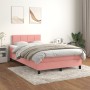 Box spring bed with pink velvet mattress 120x200 cm by vidaXL, Beds and slatted bases - Ref: Foro24-3141298, Price: 400,93 €,...