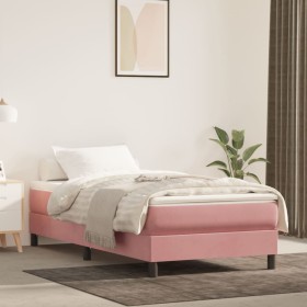 Cama box spring con colchón terciopelo rosa 90x190 cm de vidaXL, Camas y somieres - Ref: Foro24-3144308, Precio: 281,23 €, De...