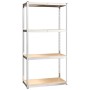 Shelving 4 levels 4 units steel plywood silver by vidaXL, Industrial shelving - Ref: Foro24-3154145, Price: 167,54 €, Discoun...