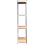 Shelving 4 levels 4 units steel plywood silver by vidaXL, Industrial shelving - Ref: Foro24-3154145, Price: 167,54 €, Discoun...