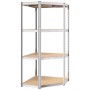 Shelving 4 levels 4 units steel plywood silver by vidaXL, Industrial shelving - Ref: Foro24-3154145, Price: 167,54 €, Discoun...