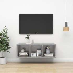 Mueble TV pared madera contrachapada hormigón 37x37x107 cm de vidaXL, Muebles TV - Ref: Foro24-805484, Precio: 46,99 €, Descu...