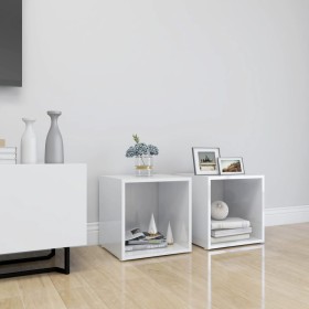 TV furniture 2 units glossy white plywood 37x35x37 cm by vidaXL, TV Furniture - Ref: Foro24-805517, Price: 35,86 €, Discount: %