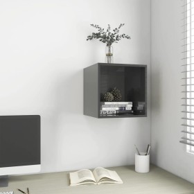 Plywood glossy gray wall-mounted cabinet 37x37x37 cm by vidaXL, Shelves and shelves - Ref: Foro24-805468, Price: 29,99 €, Dis...