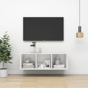 Glänzend weißer Wand-TV-Schrank aus Sperrholz, 37 x 37 x 107 cm von vidaXL, TV-Möbel - Ref: Foro24-805486, Preis: 40,73 €, Ra...