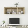 Oak plywood TV wall cabinet 37x37x72 cm by vidaXL, TV Furniture - Ref: Foro24-805483, Price: 48,21 €, Discount: %