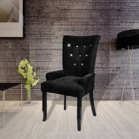 Black velvet armchair by vidaXL, dining chairs - Ref: Foro24-240653, Price: 187,82 €, Discount: %