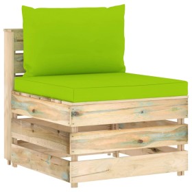 Ecksofa mit grau imprägnierten Holzkissen von vidaXL, Modulare Sofas für den Außenbereich - Ref: Foro24-3074518, Preis: 78,76...