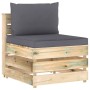 Ecksofa mit grau imprägnierten Holzkissen von vidaXL, Modulare Sofas für den Außenbereich - Ref: Foro24-3074507, Preis: 89,21...