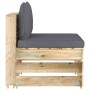 Ecksofa mit grau imprägnierten Holzkissen von vidaXL, Modulare Sofas für den Außenbereich - Ref: Foro24-3074507, Preis: 89,21...