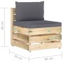 Sectional central sofa with gray impregnated wood cushions by vidaXL, Modular outdoor sofas - Ref: Foro24-3074507, Price: 89,...