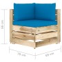 Ecksofa mit grün imprägnierten Holzkissen von vidaXL, Modulare Sofas für den Außenbereich - Ref: Foro24-3074499, Preis: 160,4...