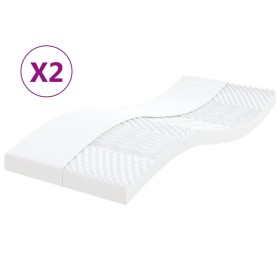 Foam mattresses 2 units 7 zones hardness 20ILD white 80x200 cm by vidaXL, Mattresses - Ref: Foro24-356360, Price: 164,58 €, D...