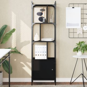 Shelf with black wooden door 44.5x30x154.5 cm by vidaXL, Bookcases and shelves - Ref: Foro24-833353, Price: 81,54 €, Discount: %