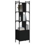 Estantería con puerta madera negra 44,5x30x154,5 cm de vidaXL, Librerías y estanterías - Ref: Foro24-833353, Precio: 81,66 €,...