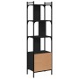 Estantería con puerta madera negra 44,5x30x154,5 cm de vidaXL, Librerías y estanterías - Ref: Foro24-833353, Precio: 81,66 €,...