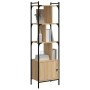 Sonoma oak wood shelf with door 44.5x30x154.5 cm by vidaXL, Bookcases and shelves - Ref: Foro24-833354, Price: 70,08 €, Disco...