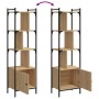 Sonoma oak wood shelf with door 44.5x30x154.5 cm by vidaXL, Bookcases and shelves - Ref: Foro24-833354, Price: 70,08 €, Disco...