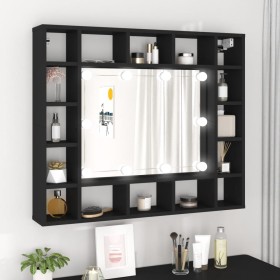 Mueble con espejo y luces LED negro 91x15x76,5 cm de vidaXL, Tocadores de baño - Ref: Foro24-833496, Precio: 90,99 €, Descuen...