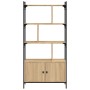 Shelving unit with Sonoma oak wood doors 76.5x30x154.5 cm by vidaXL, Bookcases and shelves - Ref: Foro24-833349, Price: 108,4...