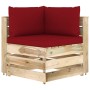 Ecksofa mit grün imprägnierten Holzkissen von vidaXL, Modulare Sofas für den Außenbereich - Ref: Foro24-3074504, Preis: 148,3...