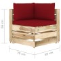 Ecksofa mit grün imprägnierten Holzkissen von vidaXL, Modulare Sofas für den Außenbereich - Ref: Foro24-3074504, Preis: 148,9...