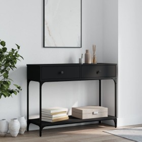 Black engineered wood console table 100x34.5x75 cm by vidaXL, Side tables - Ref: Foro24-833393, Price: 90,52 €, Discount: %