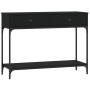 Mesa consola madera de ingeniería negra 100x34,5x75 cm de vidaXL, Mesas auxiliares - Ref: Foro24-833393, Precio: 90,52 €, Des...