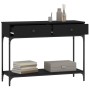 Mesa consola madera de ingeniería negra 100x34,5x75 cm de vidaXL, Mesas auxiliares - Ref: Foro24-833393, Precio: 90,52 €, Des...