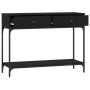 Mesa consola madera de ingeniería negra 100x34,5x75 cm de vidaXL, Mesas auxiliares - Ref: Foro24-833393, Precio: 90,52 €, Des...