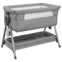 Cuna con colchón tela de lino gris claro de vidaXL, Cunas y camas para niños - Ref: Foro24-10289, Precio: 125,44 €, Descuento: %