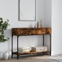 Smoked oak engineered wood console table 100x34.5x75 cm by vidaXL, Side tables - Ref: Foro24-833395, Price: 74,02 €, Discount: %