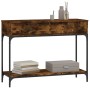 Smoked oak engineered wood console table 100x34.5x75 cm by vidaXL, Side tables - Ref: Foro24-833395, Price: 74,11 €, Discount: %